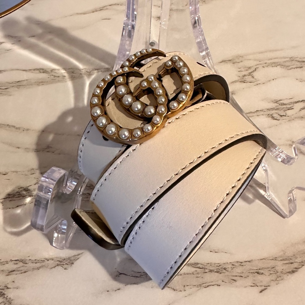 💗 SOLD 💗NWOT Gucci GG MARMONT BELT WITH PEARLS